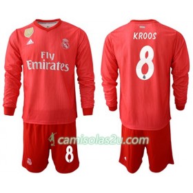 Camisolas de Futebol Real Madrid Kroos 8 Criança Equipamento 3ª 2018/19 Manga Comprida